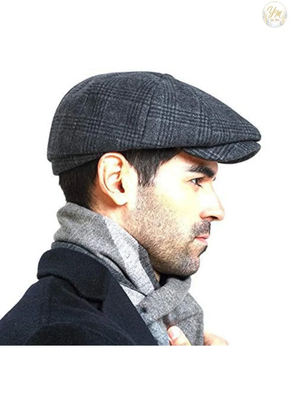 Men's Classic Newsboy Gatsby Cap - Wool Blend Vintage Flat Ivy Cabbie Hat